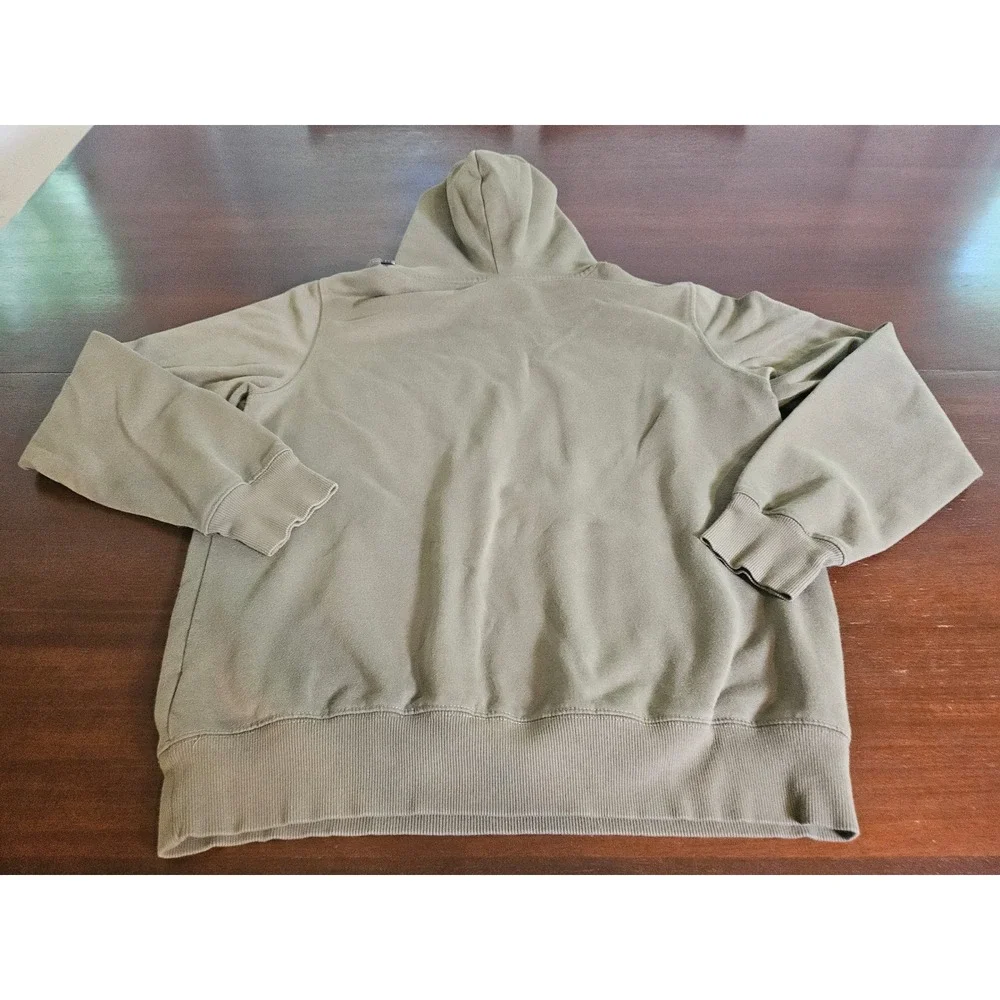 The North Face Hoodie Mens Medium Olive Green Half Dome Logo Pullover Fleece